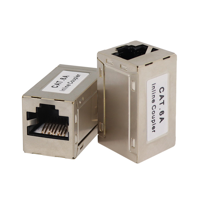 CAT6A FTP protejat de 180 grade RJ45 Femeie Keystone Jack Inline Coupler